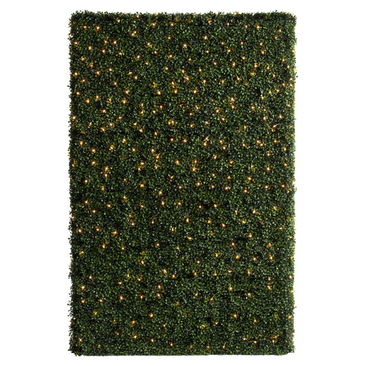 Vickerman 72"x16"x48" Artificial Boxwood Hedge With 700 Warm White LED Lghts.