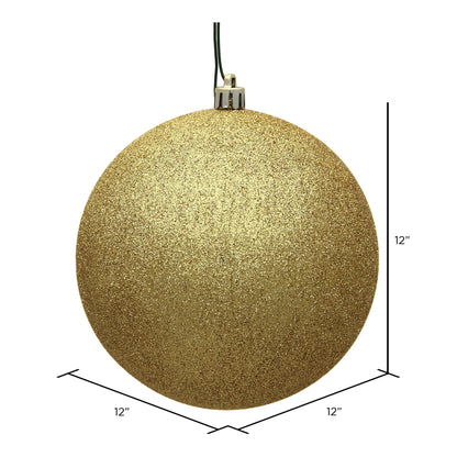 Vickerman 12" Gold Glitter Ball Ornament