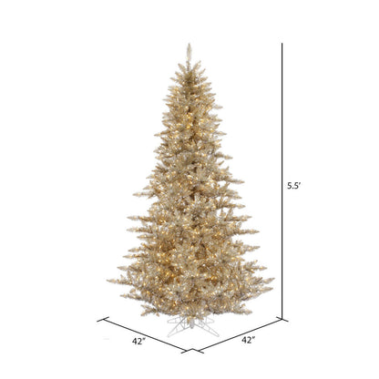 Vickerman 5.5' Champagne Fir Artificial Christmas Tree Warm White Dura-lit LED Lights