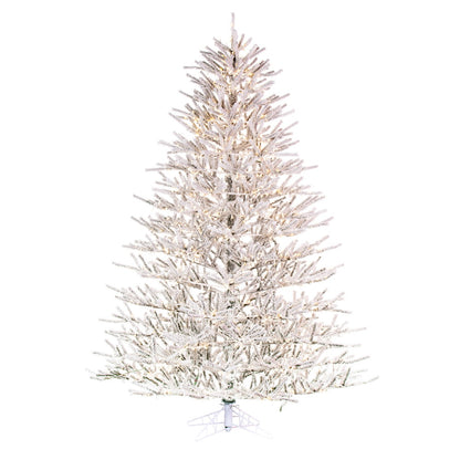 Vickerman 7.5' x 65" x Flocked Pistol Pine Artificial Pre-lit Christmas Tree Warm White 3mm LED Lights.