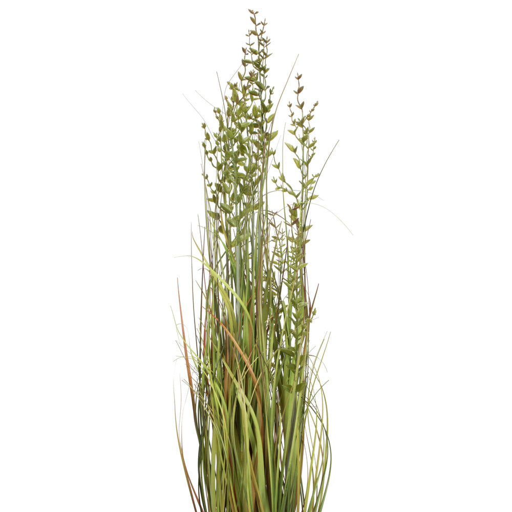 Vickerman 36" PVC Artificial Potted Green and Brown Grass and Plastic Grass.