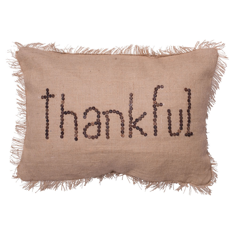 Vickerman Decorative 14" x 20" Thankful Pillow