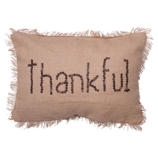 Vickerman Decorative 14" x 20" Thankful Pillow