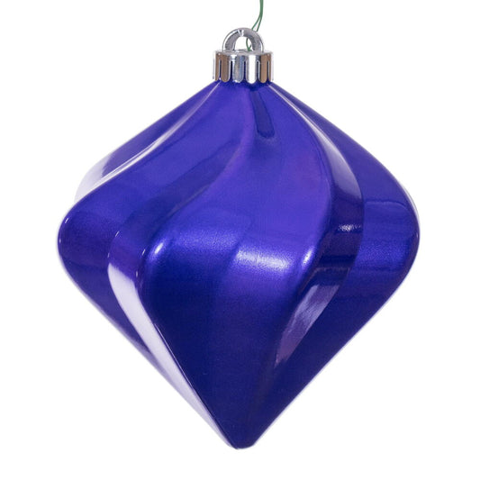 Vickerman 6" Purple Swirl Diamond UV Candy Christmas Ornament Set of 3