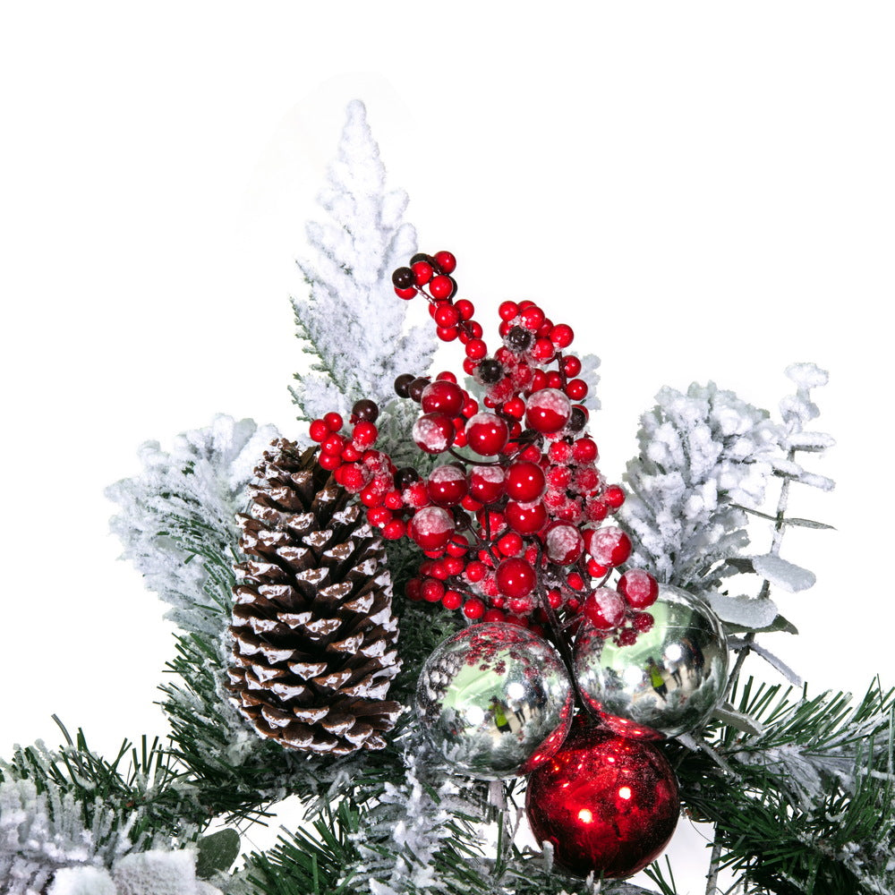 Vickerman 30" Flocked Artificial Christmas Wreath Unlit