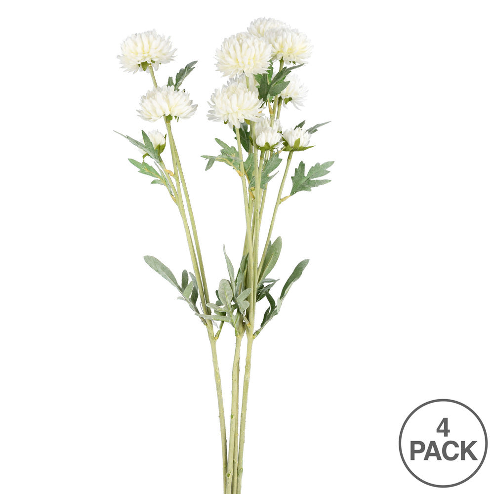 Vickerman 27" Artificial White Daisy Spray. There are 4 Sprays per pack.
