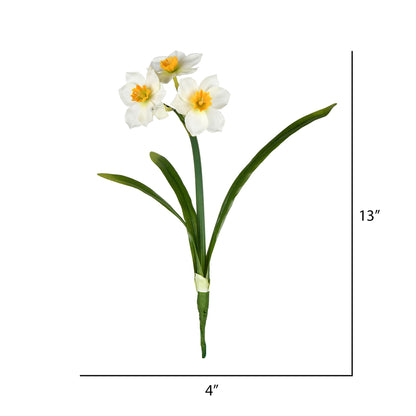 Vickerman 13‘’ Artificial Cream Narcissus Spray. Includes 3 sprays per pack.