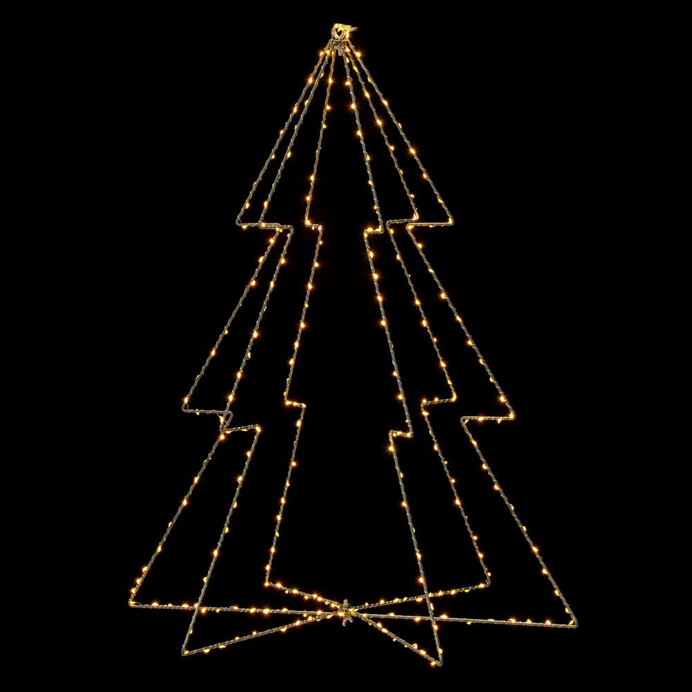 Vickerman 300 lights x 30" Warm White Twinkle LED Tree Steel Wire Silhouette Light.