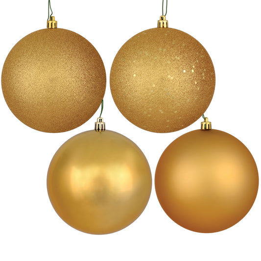Vickerman 8" Copper/Gold 4-Finish Ball Asst Drilled 4 per Bag