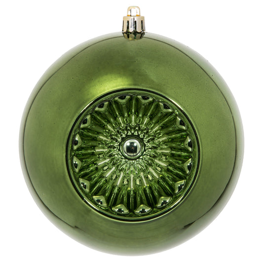Vickerman 4.75" Moss Green Shiny Star Brite Ball Ornament 4 per Bag