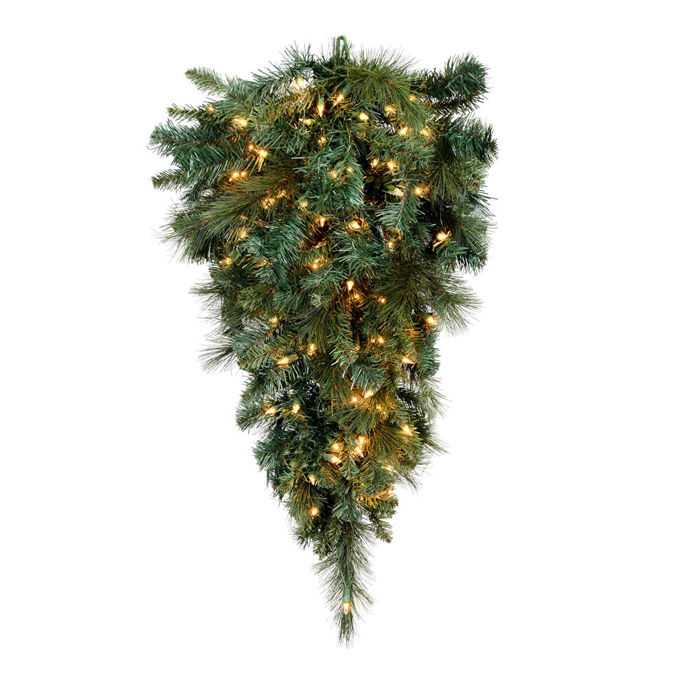 Vickerman 36" x 22" Artificial Mixed Brussels Pine Teardrop 150 PVC/Hardneedle Tips Dura-Lit 70 Warm White LED Mini Lights