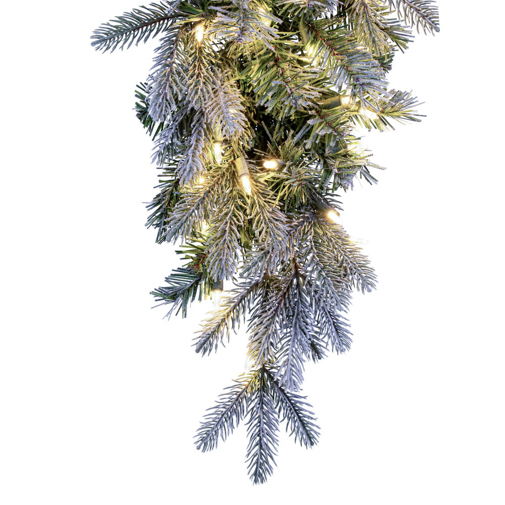 Vickerman 48" Frosted Douglas Fir Artificial Pre-Lit Teardrop with Warm White LED Lights.