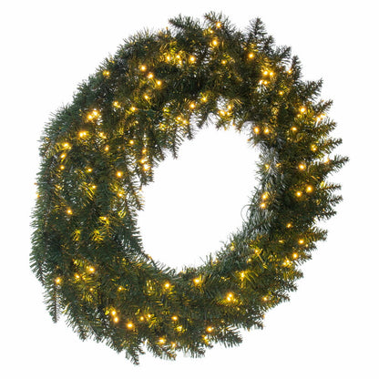 Vickerman 30" Camdon Fir Artificial Pre-Lit Wreath Warm White 3mm Low Voltage LED Wide Angle Lights.