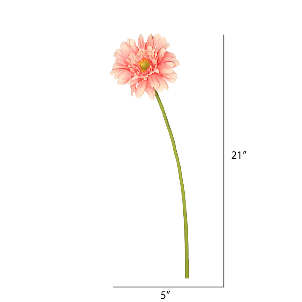Vickerman 21" Artificial Light Pink Gerbera Daisy Stem 6 per Bag