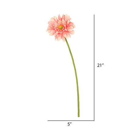 Vickerman 21" Artificial Light Pink Gerbera Daisy Stem 6 per Bag