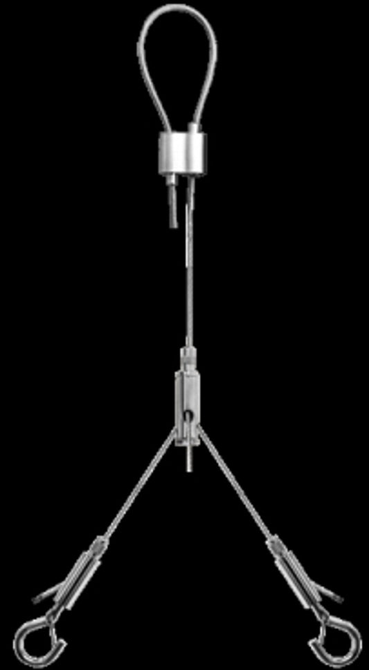 Westgate Adj. 10Ft 1/16In Single Suspension Cable With Y Hook Ends, Loop Gripper On Top, Commercial Indoor Lighting