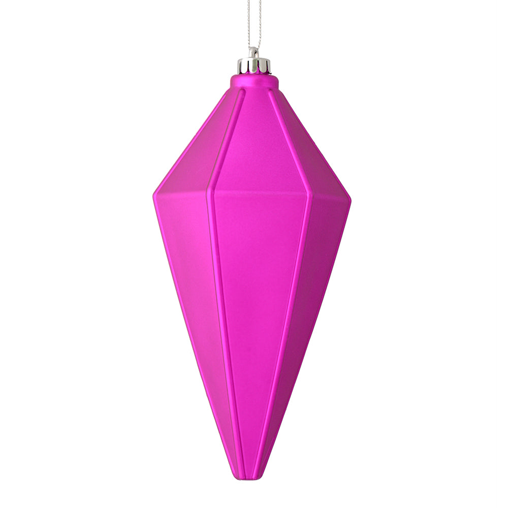 Vickerman 7" Fuchsia Matte Lantern Christmas Ornament 4 per Bag