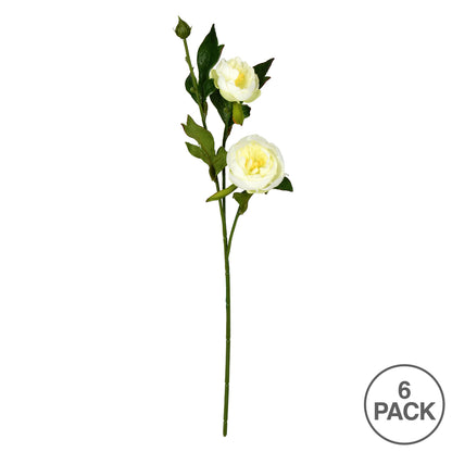 Vickerman 16" Artificial Cream Peony Spray. Includes 6 sprays per pack.