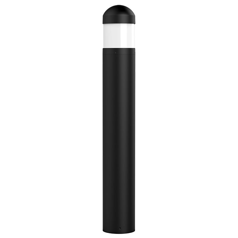 Westgate Bollard 44In Round Flat Top Adj. 12-22W 30/40/50K, Black, Outdoor Lighting, 12~22W, 130 Lumens/W, 30K/40K/50K, Black 0~10V Dimmable