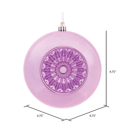 Vickerman 4.75" Orchid Shiny Star Brite Ball Ornament 4 per Bag