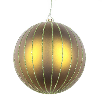 Vickerman 5" Olive Matte Glitter Ball Christmas Ornament 4 pieces per bag