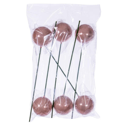 Vickerman 4" x 18" Rose Gold Pearl Ball Ornament Stick 6 per bag.