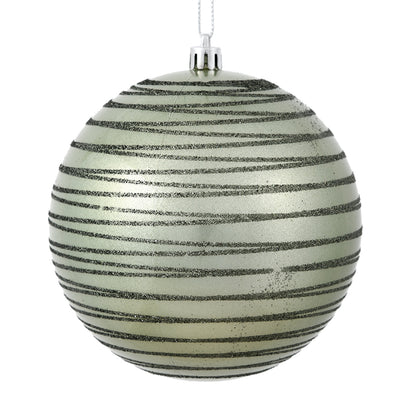 Vickerman 6" Wrought Iron Candy Finish Ball Ornament with Glitter Lines 3 per Bag