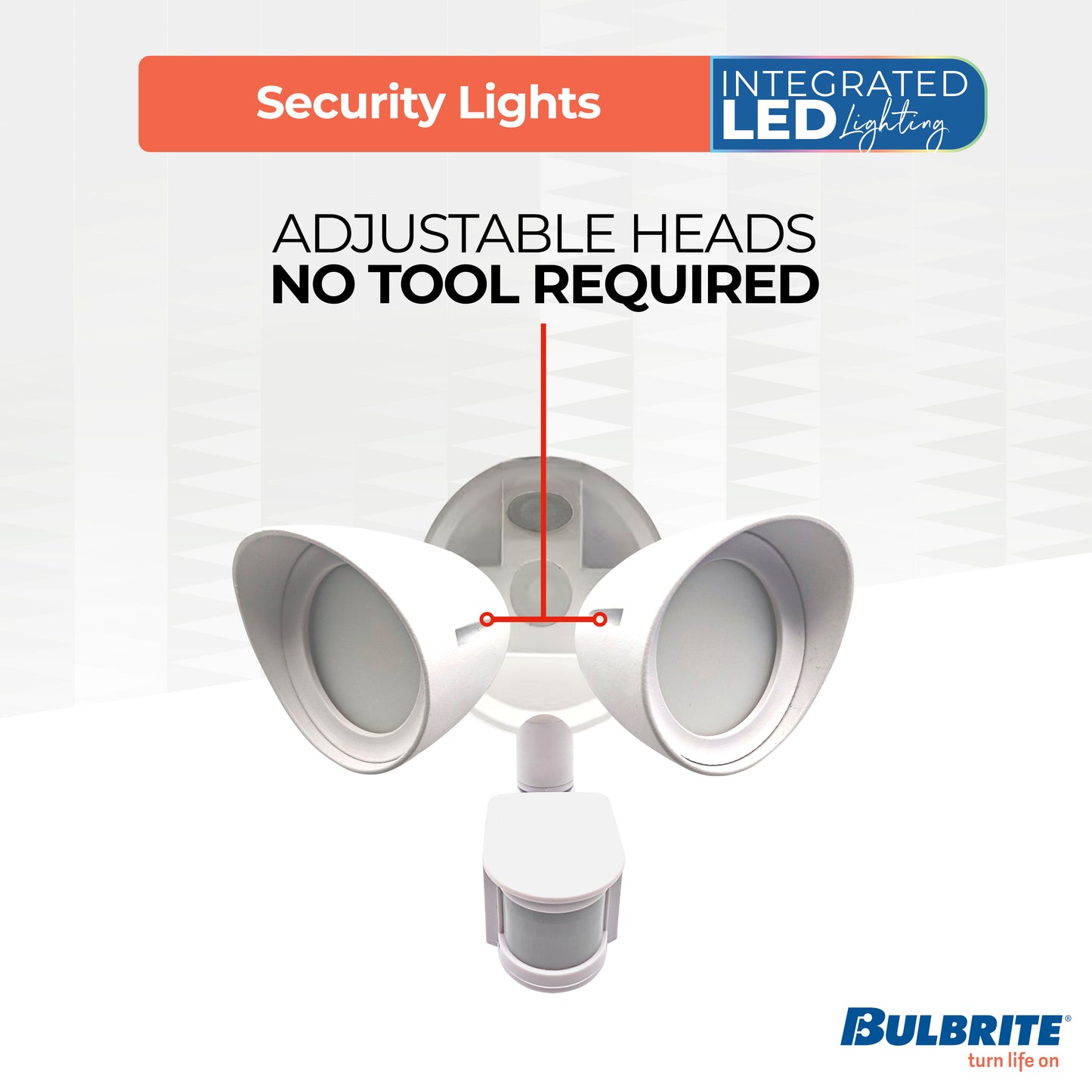 Bulbrite 773702 Motion Sensor / Dusk-To-Dawn Wired Outdoor 2-Head LED Security Flood Light, White