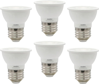 LED PAR16 Short Neck Recessed Flood Light Bulb 6-Watt, (50W Halogen Replacement), 500 Lumens, Medium E26 Base, Dimmable, 90 CRI, ETL Listed, Title 20 Compliant, 2700K Warm White - Pack of 6