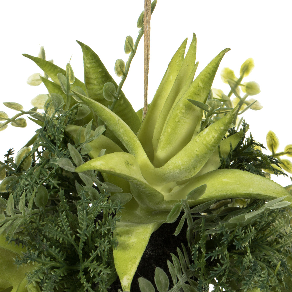 Vickerman 5" Artificial Mixed Variety Green Succulent Ball.
