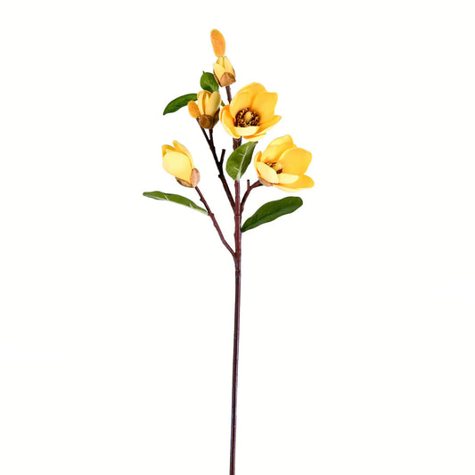 Vickerman 28" Artificial Yellow Magnolia Stem Set of 3