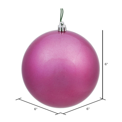 Vickerman 6" Mauve Candy Ball Ornament 4 per Bag