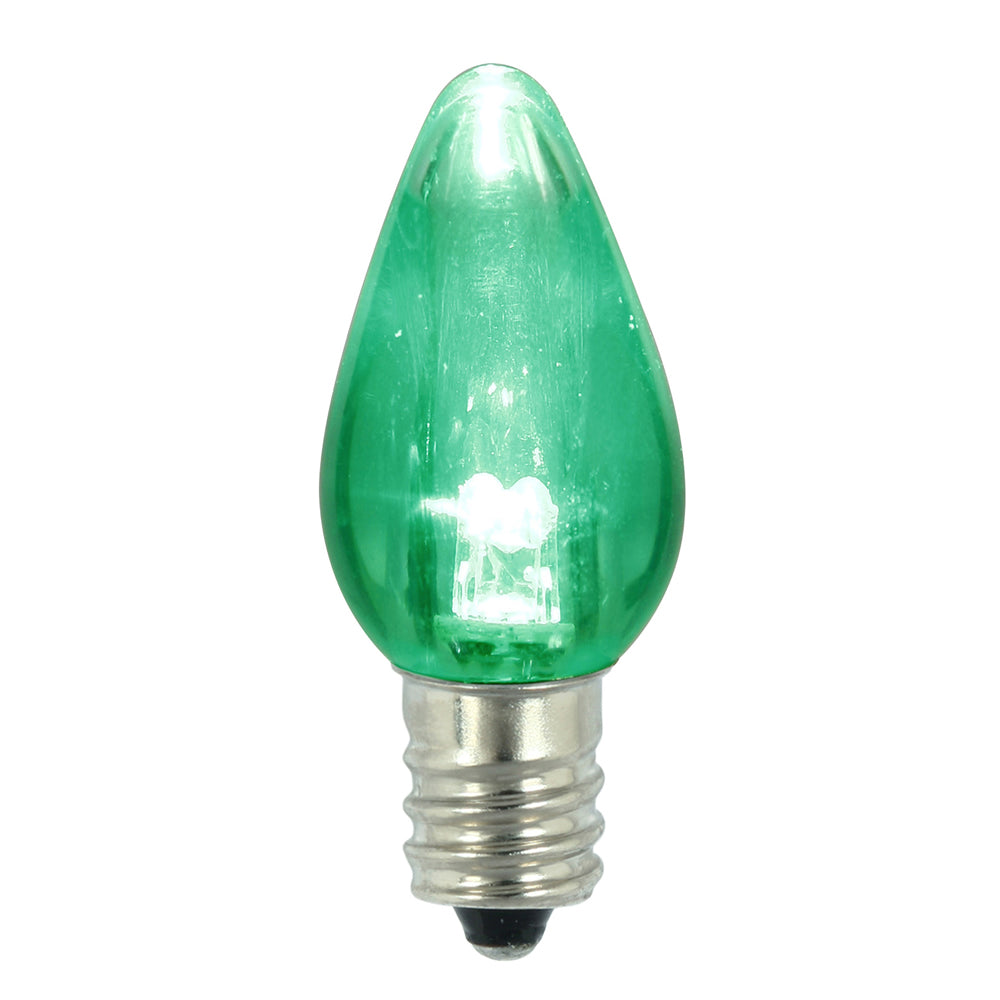 Vickerman C7 Twinkle Transparent Plastic LED Green Dimmable Bulb 25 per bag