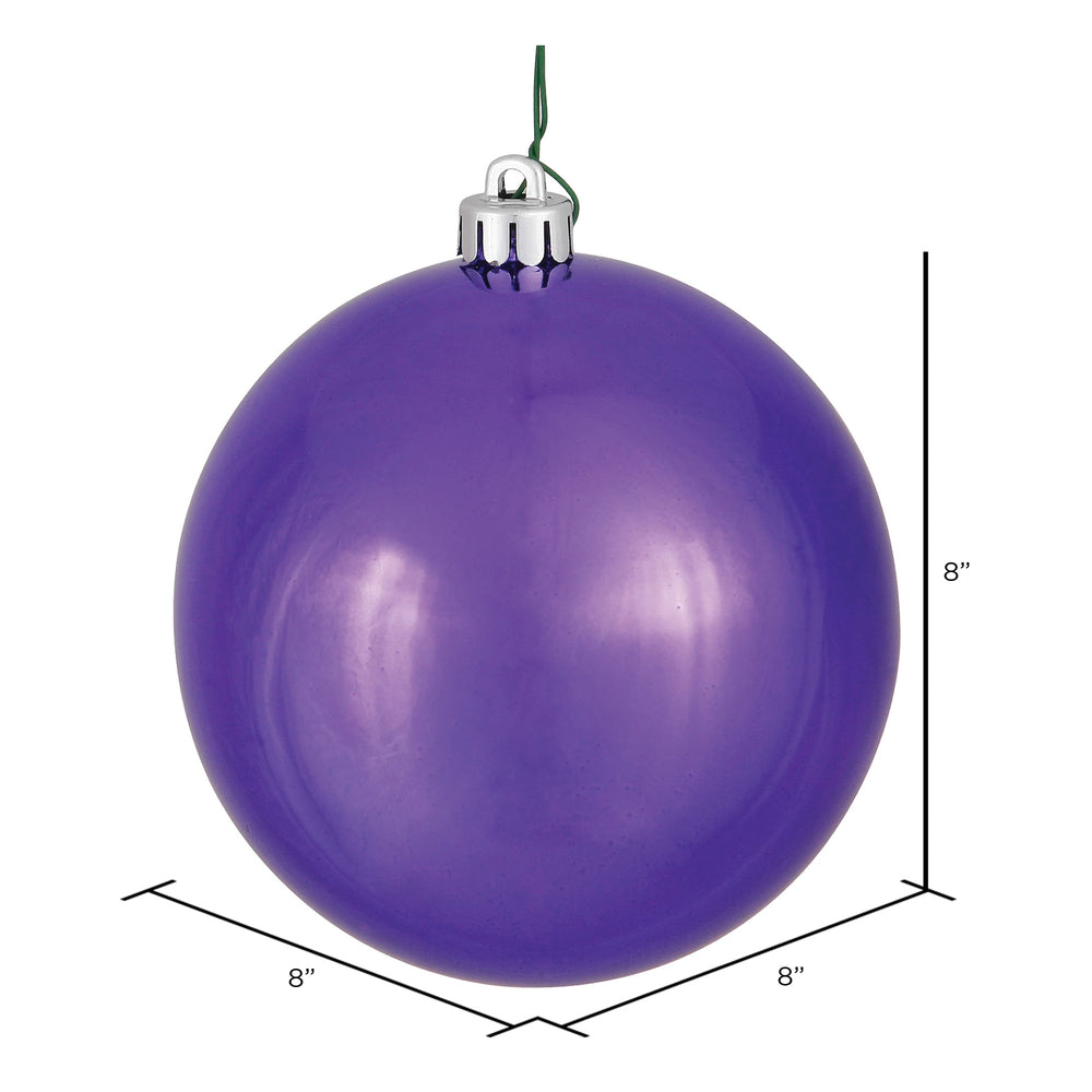 Vickerman 8" Plum Shiny Ball Ornament