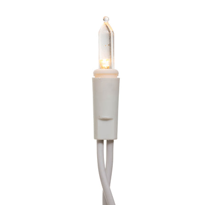 Vickerman 35 LED Warm White Dura-Lit Light on White Wire, 26' Christmas Light Strand