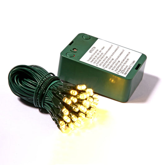 Vickerman 35 Warm White LED 15' Battery Operated Christmas Light Strand.