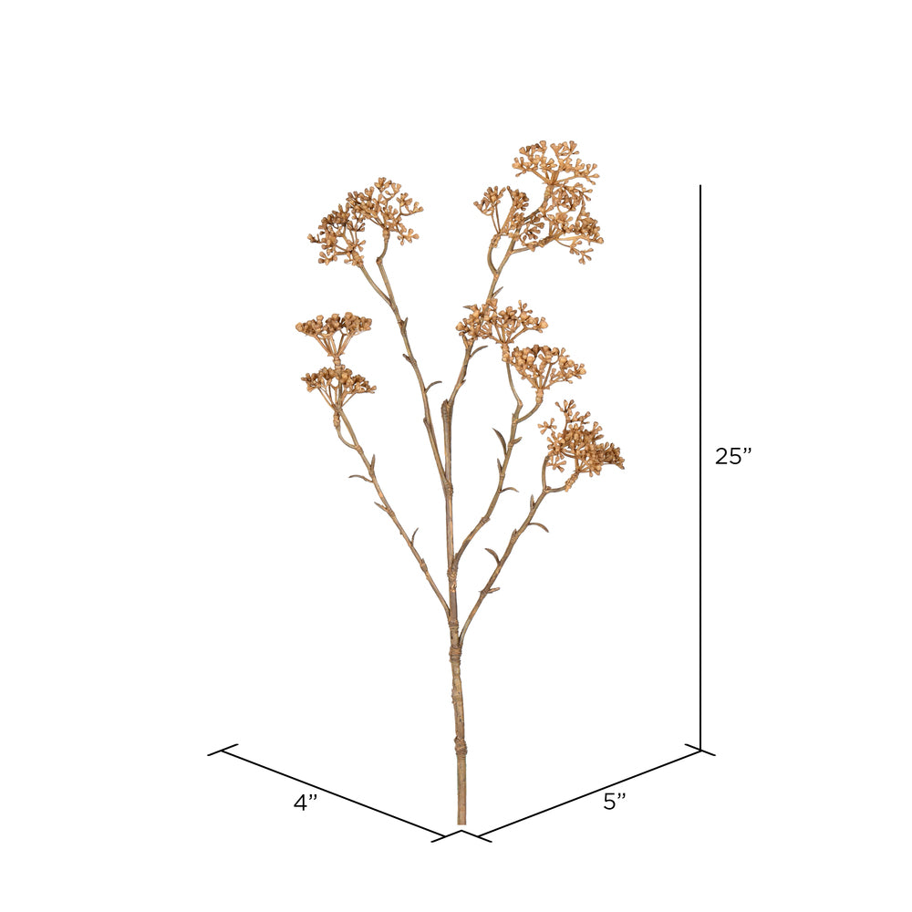 Vickerman 25" Artificial Beige Patrinia Spray. Includes 4 sprays per pack.