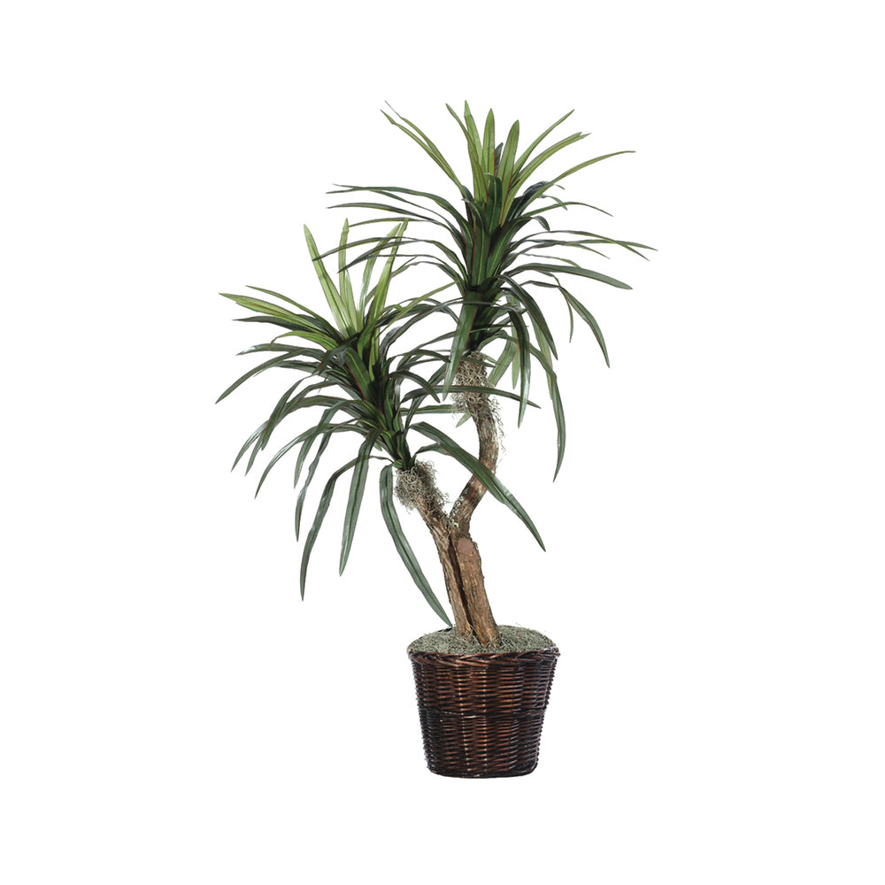 Vickerman 4' Artificial Marginata Bush Rattan Basket