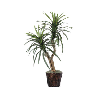 Vickerman 4' Artificial Marginata Bush Rattan Basket