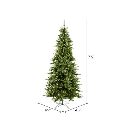 Vickerman 7.5' Camdon Fir Slim Artificial Christmas Tree Warm White Dura-lit LED Lights