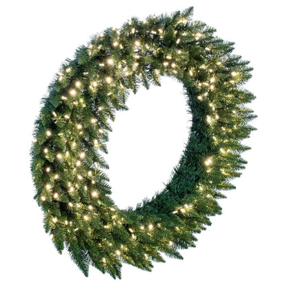 Vickerman 48" Camdon Fir Artificial Christmas Wreath with Warm White LED Mini Lights