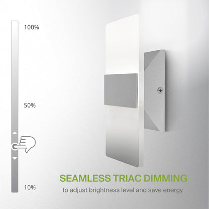 ASD Lighting LED Wall Sconce 10W 120V Triac 2700/3000/3500/4000/5000K Brushed Nickel ETL