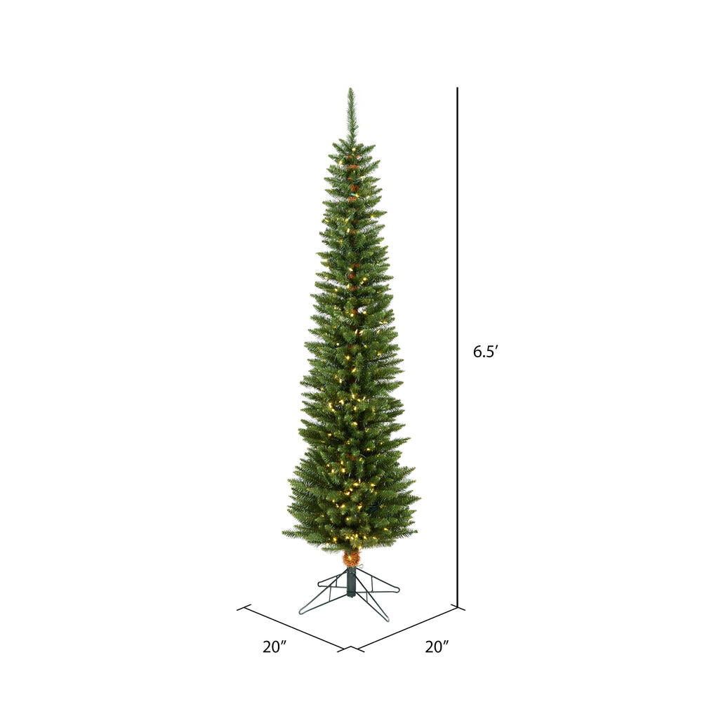 Vickerman 6.5' Durham Pole Pine Artificial Christmas Tree Warm White LED Dura-lit Lights