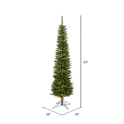 Vickerman 6.5' Durham Pole Pine Artificial Christmas Tree Warm White LED Dura-lit Lights