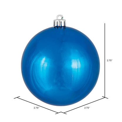 Vickerman 2.75" Blue Shiny Ball Ornament 12 per Bag