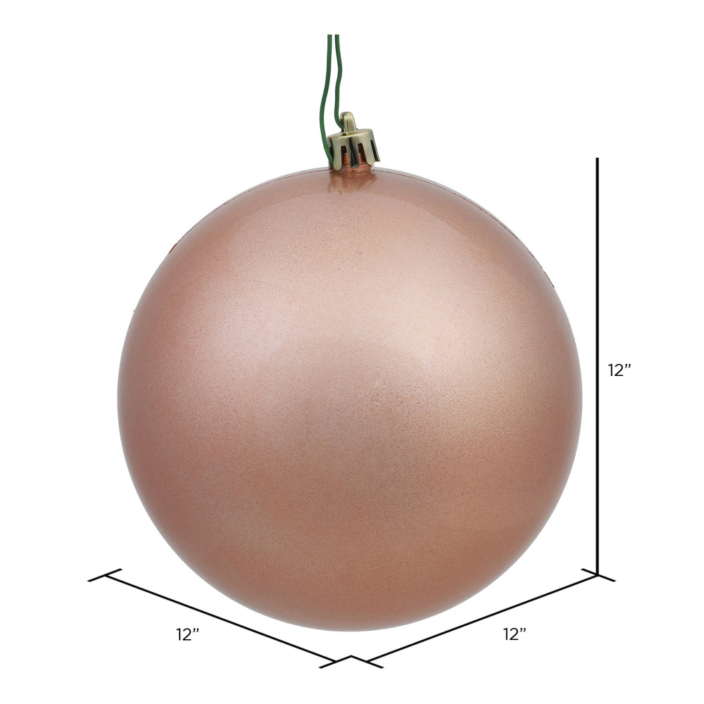 Vickerman 12" Rose Gold Candy Ball Ornament