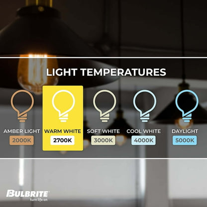 Bulbrite Pack of (2) 8.5 Watt Dimmable Clear ST18 LED Light Bulbs with Medium (E26) Base, 2700K Warm White Light, 850 Lumens