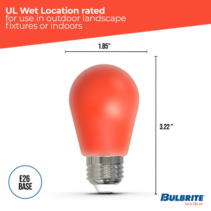 Bulbrite 776150 25-Watt Equivalent Ceramic Red Color S14 Weatherproof Outdoor E26 Medium Base LED Light Bulb