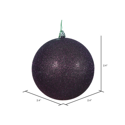 Vickerman 2.4" Plum Glitter Ball Ornament 24/Bag