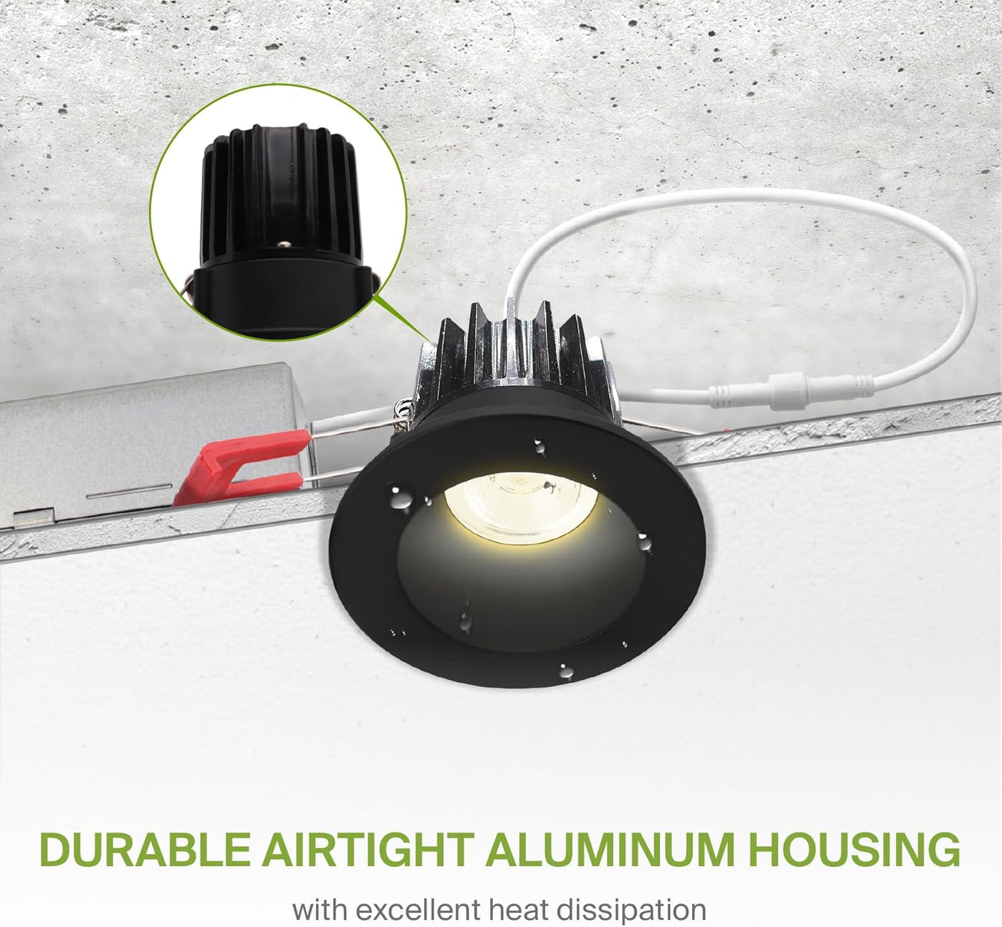 ASD Lighting LED Downlight Round 2inch 8W 120V Triac 2700/3000/3500/4000/5000K Black ETL Energy Star